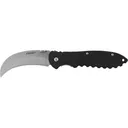 Coast DX300 Double Lock Pocket Knife 2.95" Hawkbill 7Cr17MoV Bead Blasted Blade Nylon Handle Black - Coast