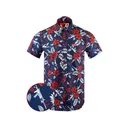 Retro Rifle Men's Patriotic Hawaiian Short Sleeve Shirt Red, White, & Blue Medium - Retro Rifle