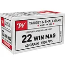 Winchester Dynapoint 22 Winchester Magnum Rimfire (WMR) Ammo 45 Grain Plated Hollow Point Case of 2000 (40 Boxes of 50) - Winchester