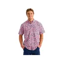 Huk Men's Kona KC Printed Short Sleeve Shirt True Red 2XL - Huk