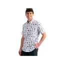 Huk Men's Kona KC Printed Short Sleeve Shirt White9 Medium - Huk