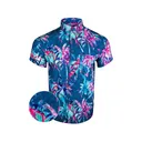 Retro Rifle Men's AK's and Vacays Short Sleeve Shirt Pink/Blue Large - Retro Rifle