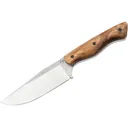 Boker Knives Overnighter Fixed Blade Knife 4.1" Clip Point D2 Satin Blade Burl Wood Handle Wood - Boker Knives