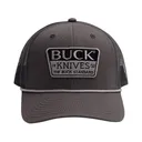 Buck Knives Men's Embroidered Patch Mesh Snapback Hat Charcoal One Size Fits Most - Buck Knives