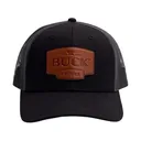 Buck Knives Men's Leather Patch Mesh Snapback Hat Black One Size Fits Most - Buck Knives
