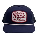 Buck Knives Men's Rounded Felt Patch 5-Panel Mesh Snapback Hat Navy One Size Fits Most - Buck Knives
