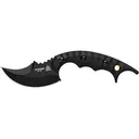 TOPS Knives Upswarm Double Edge Fixed Blade Knife 3" Upswept 1095 Black Traction Blade Canvas Micarta Handle Black - Tops Knives