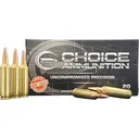 Choice 22 Creedmoor Ammo 70 Grain Barnes Triple-Shock X Solid Hollow Point Lead Free Box of 20 - Choice Ammunition