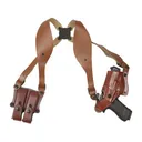 DeSantis Gunhide Triple Agent Shoulder Holster Right Hand Sig Sauer P320, P320 X-Compact, M17, M18, P250 Full Size Leather Tan - DeSantis Holsters