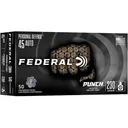 Federal Premium Personal Defense Punch 45 ACP Ammo 230 Grain Federal Punch Jacketed Hollow Point Box of 50 - Federal Ammo