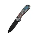 CIVIVI Limited Edition Elementum Crossbar Pocket Knife 2.96" Drop Point CPM S35VN Black Stonewash Blade Fat Carbon Handle Nebula - Civivi