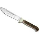 PUMA SGB Hunter's Friend Fixed Blade Knife 4.7" Drop Point DIN 1.4116 Satin Blade Stag Handle Brown - Puma