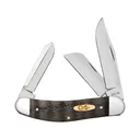 Case Sowbelly Pocket Knife 2.72" Clip Point, Sheepfoot, Spey Tru-Sharp Polished Blade Oak Handle Black - Case Knives