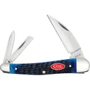 Case Seahorse Whittler Pocket Knife 2.33" Coping, Pen, Wharncliffe Tru-Sharp Polished Blade Jigged Bone Handle Blue - Case Knives