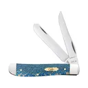 Case Mini Trapper Pocket Knife 2.7" Clip Point, Spey Tru-Sharp Polished Blade Sycamore Handle Blue - Case