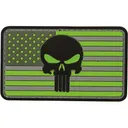 Voodoo Tactical Punisher Flag PVC Morale Patch Hi-Viz Green and Gray - Voodoo Tactical