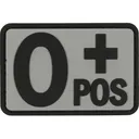 Voodoo Tactical Blood Type O+ Pos PVC Morale Patch Gray - Voodoo Tactical