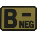 Voodoo Tactical Blood Type B- Neg PVC Morale Patch Coyote - Voodoo Tactical