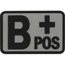 Voodoo Tactical Blood Type B+ Pos PVC Morale Patch Gray - Voodoo Tactical