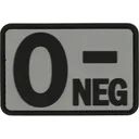 Voodoo Tactical Blood Type O- Neg PVC Morale Patch Gray - Voodoo Tactical