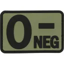 Voodoo Tactical Blood Type O- Neg PVC Morale Patch OD Green - Voodoo Tactical