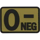 Voodoo Tactical Blood Type O- Neg PVC Morale Patch Coyote - Voodoo Tactical