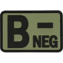 Voodoo Tactical Blood Type B- Neg PVC Morale Patch OD Green - Voodoo Tactical