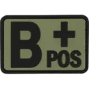 Voodoo Tactical Blood Type B+ Pos PVC Morale Patch OD Green - Voodoo Tactical