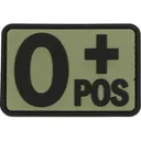 Voodoo Tactical Blood Type O+ Pos PVC Morale Patch OD Green - Voodoo Tactical