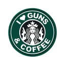 Voodoo Tactical I Love Guns and Coffee PVC Morale Patch Green - Voodoo Tactical