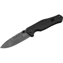 Boker Knives 1969 Z28- Damast Shadow Pocket Knife 3.15" Drop Point Damascus Black Blade Aluminum Handle Black - Boker