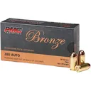 PMC Bronze 380 ACP Ammo 90 Grain Full Metal Jacket Box of 50 - PMC Ammo