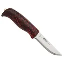 Helle Allmenn Fixed Blade Knife 3.54" Drop Point Sandvik 12C27 Satin Blade Curly Birch Handle Red - Helle