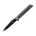 ASP Slim Folder Assisted Opening Pocket Knife 3.5" Reverse Tanto AUS-8 Black PVD Blade G-10 Handle Black/Gray - Asp