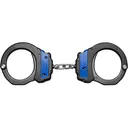 ASP Blue Line Plus Chain Handcuff Double Locking Aluminum Bow 7075T6 Aluminum Frame Black/Blue - Armament Systems and Procedures