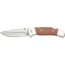 Browning Guide Series Folder Pocket Knife 3.375" Drop Point 14C28N Satin Blade Micarta Handle Brown - Browning