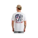 Huk Men's KC Fish Flag Short Sleeve Crew Neck T Shirt White Medium - Huk
