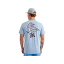Huk Men's Home Of The Fish Short Sleeve Crew Neck T Shirt Cerulean Large - Huk