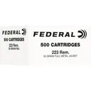 Federal Training 223 Remington Ammo 55 Grain Full Metal Jacket Box of 500 - Federal Premium