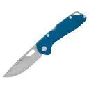 Buck Knives Mustang Pocket Knife 3.25" Drop Point 420HC Stonewashed Blade Aluminum Handle Blue - Buck Knives
