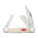 Case Large Stockman Pocket Knife 3.3" Clip Point, Sheepfoot, Spey Tru-Sharp Mirror Polished Blade Bone Handle Natural - Case Knives