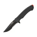 Bear & Son 61131 Folding Knife 3.5" Partially Serrated Drop Point 440 Black Blade G-10 Handle Black - Bear & Son