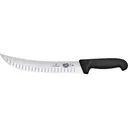 Victorinox Swiss Army Fibrox Cimeter Granton Fixed Blade Knife 10" Straightback Stainless Steel Satin Blade TPE Handle Black - Victorinox Swiss Army