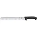 Victorinox Swiss Army Fibrox Slicing Granton Kitchen Knife 12" Straight Edge Stainless Steel Satin Blade TPE Handle Black - Victorinox Swiss Army
