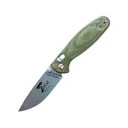 ESEE Knives Medellin II Pocket Knife 2.75" Drop Point CPM S35VN Stonewashed Blade Micarta Handle Green - Esee Knives