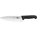 Victorinox Swiss Army Fibrox Chef's Kitchen Knife 8" Straightback Stainless Steel Satin Blade TPE Handle Black - Victorinox Swiss Army