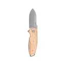 CRKT Squid II Pocket Knife 2.68" Drop Point Bohler M390 Stonewashed Blade Olive Wood Handle Brown - Crkt