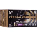 Federal Premium Practice and Defend HST/Syntech Combo 45 ACP Ammo 230 Grain Total Synthetic Jacket and Jacketed Hollow Point Box of 100 - Federal Ammo