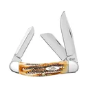 Case Sowbelly Pocket Knife 2.72" Clip Point, Sheepfoot, Spey Tru-Sharp Mirror Polished Blade 6.5 BoneStag Handle BoneStag - Case Knives