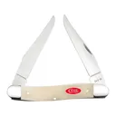 Case Muskrat Pocket Knife 2.9" Clip Point Tru-Sharp Mirror Polished Blade Bone Handle Natural - Case